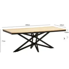 Wohnling Stół do jadalni Industrial akacja 200 x 100 x 76 cm / WL7.061