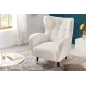 Invicta Fotel uszak DON białe bouclé 88cm / 45970