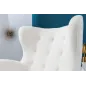 Invicta Fotel uszak DON białe bouclé 88cm / 45970