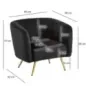 Wohnling Fotel tapicerowany CLUBSESSEL czarny aksamit 85cm / WL6.954 Wohnling Fotel tapicerowany CLUBSESSEL czarny aksamit 85cm / WL6.954