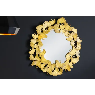 Invicta Lustro ścienne LIŚCIE GINKGO złote 70cm / 42779