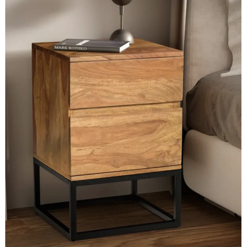 Wohnling Szafka nocna IRON CRAFT naturalne mango 40 x 38 x 60cm / WL6.850 Wohnling Szafka nocna IRON CRAFT naturalne mango 40 x 38 x 60cm / WL6.850