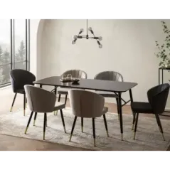 WOHNLING Stół do jadalni PARIS optyka czarnego marmuru 140x80x76cm / WL6.958