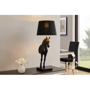 Invicta Lampa stołowa BLACK BEAUTY rzeźba konia 75cm / 45665