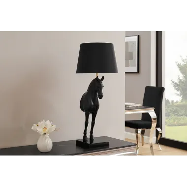 Invicta Lampa stołowa BLACK BEAUTY rzeźba konia 75cm / 45665