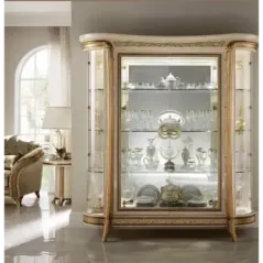 MELODIA Włoska witryna z meandrem Versace 4 drzwiowa 205cm / ArredoClassic