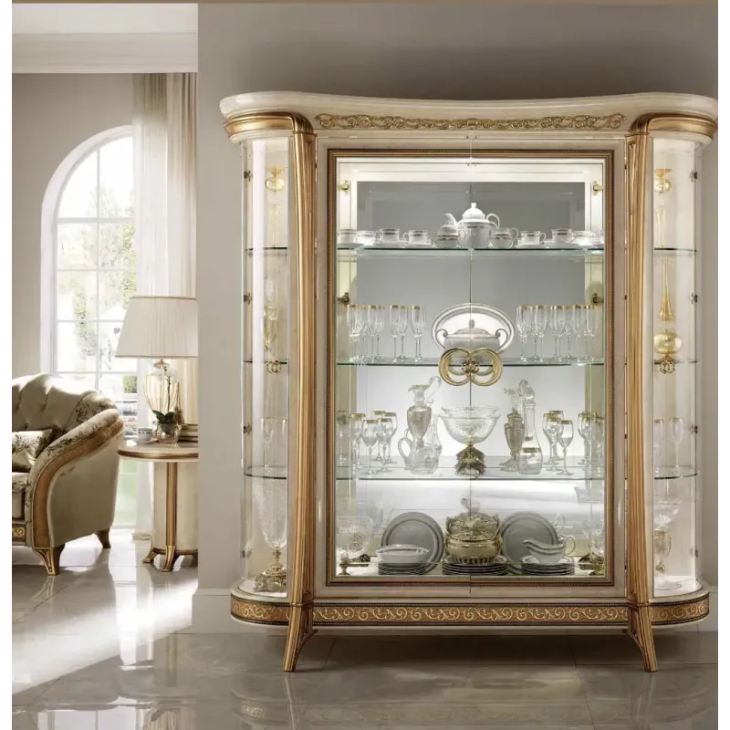 MELODIA Włoska witryna z meandrem Versace 4 drzwiowa 205cm / ArredoClassic MELODIA Włoska witryna z meandrem Versace 4 drzwiowa 205cm / ArredoClassic