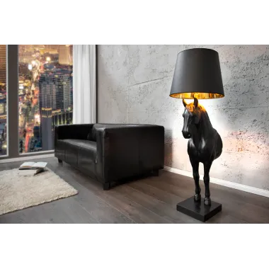Invicta Lampa stołowa BLACK BEAUTY rzeźba konia 130cm / 6530082