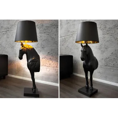 Invicta Lampa stołowa BLACK BEAUTY rzeźba konia 130cm / 6530082