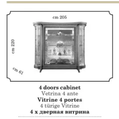 MELODIA Włoska witryna z meandrem Versace 4 drzwiowa 205cm / ArredoClassic