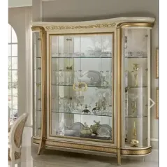 MELODIA Włoska witryna 2 drzwiowa z meandrem Versace 140cm / ArredoClassic