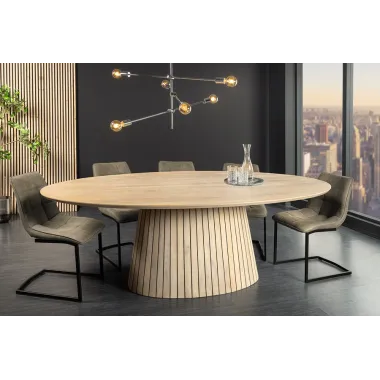 Invicta Stół do jadalni ART DECO owalny z drewna mango 220cm / 44563