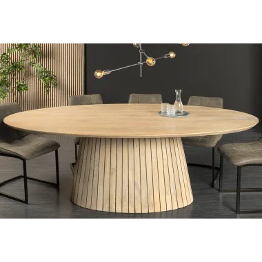 Invicta Stół do jadalni ART DECO owalny z drewna mango 220cm / 44563