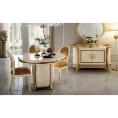 MELODIA Włoska witryna 2 drzwiowa z meandrem Versace 140cm / ArredoClassic