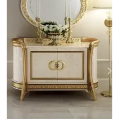 MELODIA Włoska witryna 2 drzwiowa z meandrem Versace 140cm / ArredoClassic
