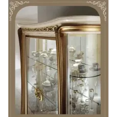 MELODIA Włoska witryna 2 drzwiowa z meandrem Versace 140cm / ArredoClassic