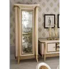 MELODIA Włoska witryna 1 drzwiowa z meandrem Versace 96cm / ArredoClassic