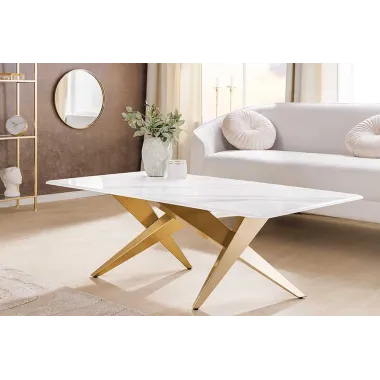Invicta Stolik kawowy ART LIVING ceramiczny biały blat 130cm / 46204