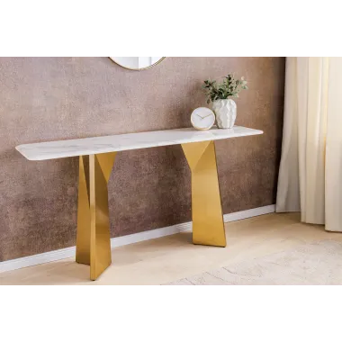 Invicta Konsola EXTRAVAGANCIA optyka białego marmuru 140cm / 45936