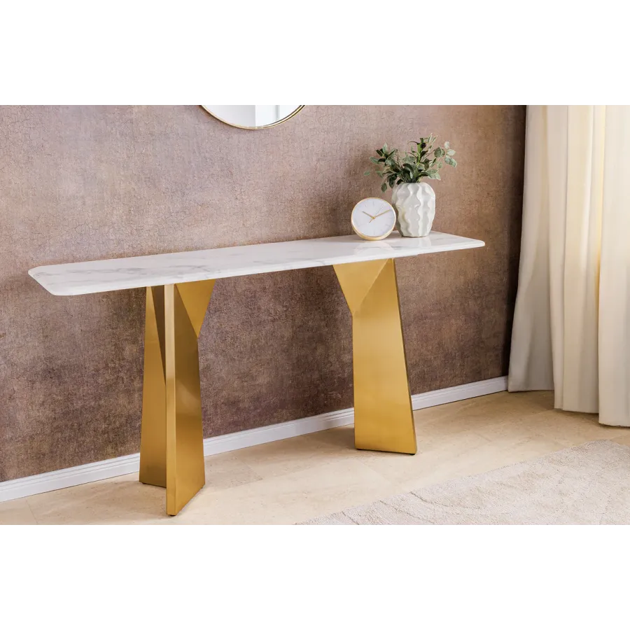 Invicta Konsola EXTRAVAGANCIA optyka białego marmuru 140cm / 45936