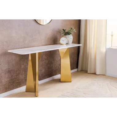 Invicta Konsola EXTRAVAGANCIA optyka białego marmuru 140cm / 45936