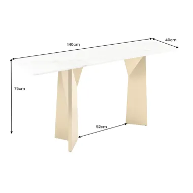 Invicta Konsola EXTRAVAGANCIA optyka białego marmuru 140cm / 45936