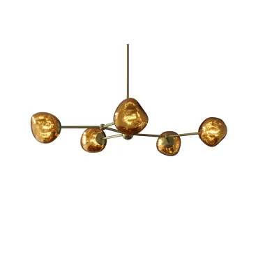 Invicta Lampa wisząca LIQUID DIAMOND 5 szklanych kloszy w kolorze złotym/ 46020