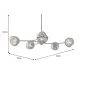 Invicta Lampa wisząca LIQUID DIAMOND 5 szklanych kloszy w kolorze szarym / 46021