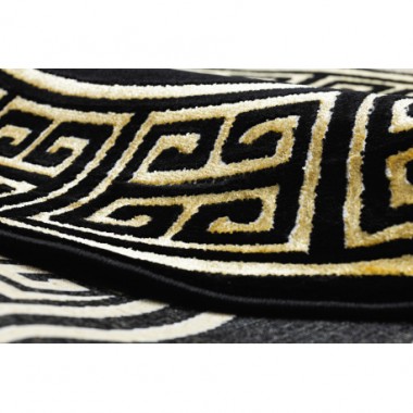 Dywan Grecki wzór Versace czarny / złoty Ø 120cm