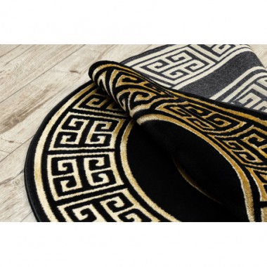 Dywan Grecki wzór Versace czarny / złoty Ø 120cm