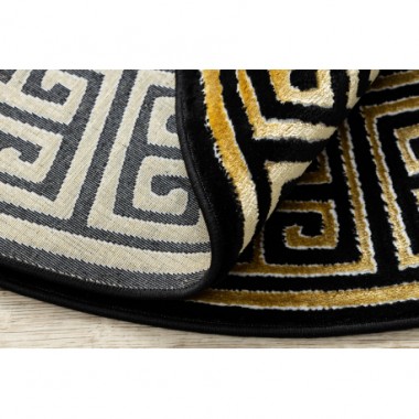 Dywan Grecki wzór Versace czarny / złoty Ø 120cm