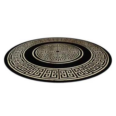 Dywan Grecki wzór Versace czarny / złoty Ø 120cm
