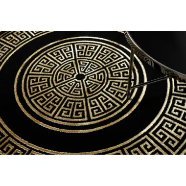Dywan Grecki wzór Versace czarny / złoty Ø 120cm
