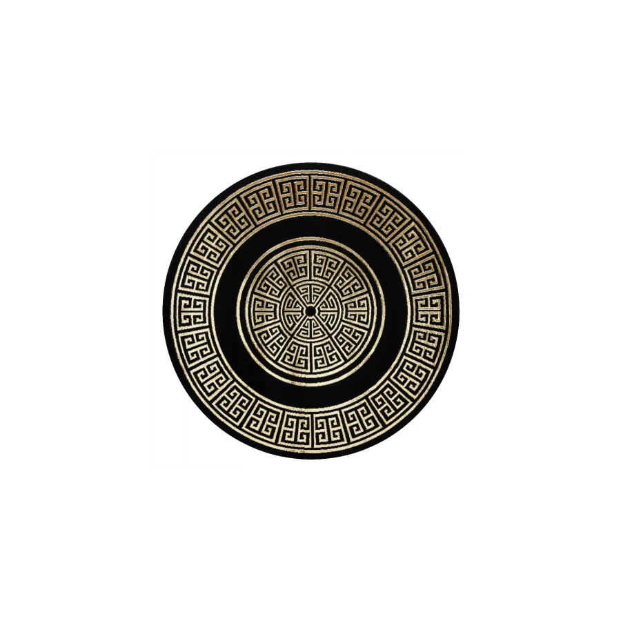 Dywan Grecki wzór Versace czarny / złoty Ø 150cm Dywan Grecki wzór Versace czarny / złoty Ø 150cm