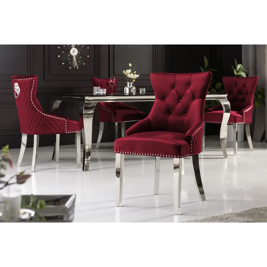 Invicta Krzesło CASTLE DELUXE z uchwytem w kształcie głowy lwa 53cm / 40472