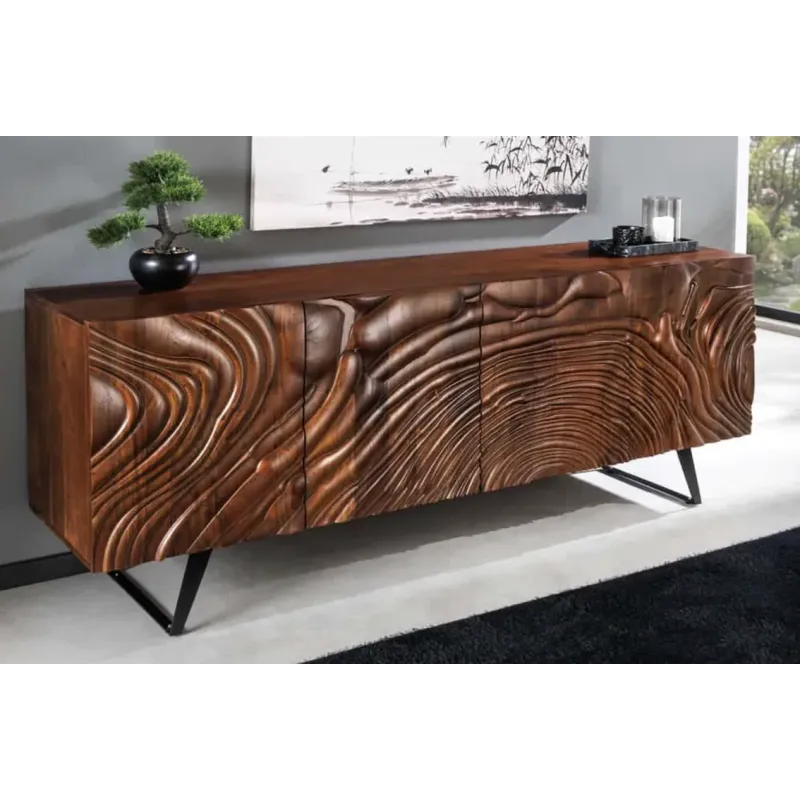 Invicta FLUID Komoda lite drewno akacji brązowa 3D 175cm / 45593 Invicta FLUID Komoda lite drewno akacji brązowa 3D 175cm / 45593