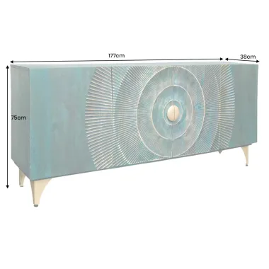 Invicta Komoda GOLDEN SUNSET turkusowe mango 177cm / 45643
