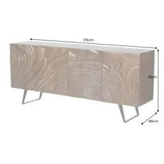 Invicta FLUID Komoda lite drewno akacji brązowa 3D 175cm / 45593