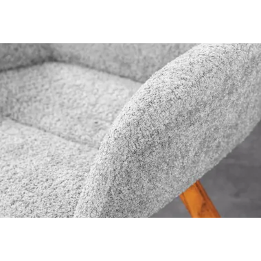 Invicta Krzesło BALTIC obrotowe 360° szare Bouclé 61cm / 44200