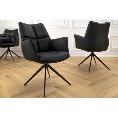 Invicta Krzesło obrotowe PAPILLON 360° czarne 62cm / 45184