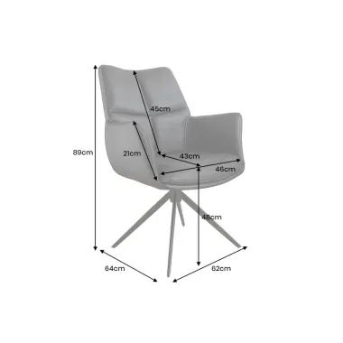 Invicta Krzesło obrotowe PAPILLON 360° czarne 62cm / 45184