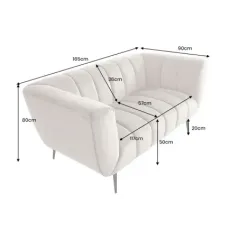 Invicta Sofa Noblesse 2 osobowa szampański aksamit 165cm / 44537