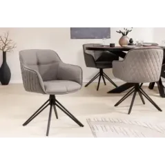 Invicta Krzesło EUPHORIA skórzane taupe obrotowe 180° / 45862