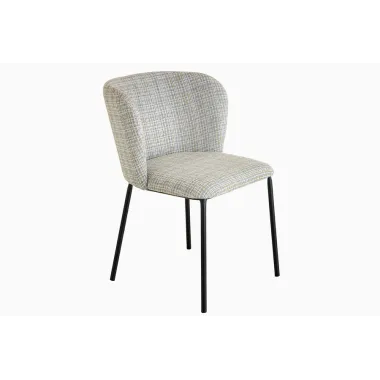 Invicta Krzesło LYON niebieska krata bouclé 54cm / 44959