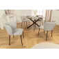 Invicta Krzesło LYON niebieska krata bouclé 54cm / 44959