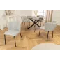 Invicta Krzesło LYON niebieska krata bouclé 54cm / 44959