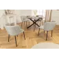 Invicta Krzesło LYON niebieska krata bouclé 54cm / 44959