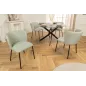 Invicta Krzesło LYON niebieska krata bouclé 54cm / 44958
