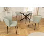 Invicta Krzesło LYON niebieska krata bouclé 54cm / 44958