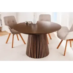 Invicta Stół do jadalni VALHALLA WOOD rozkładany ciemny dąb 120-160-200cm / 44093
